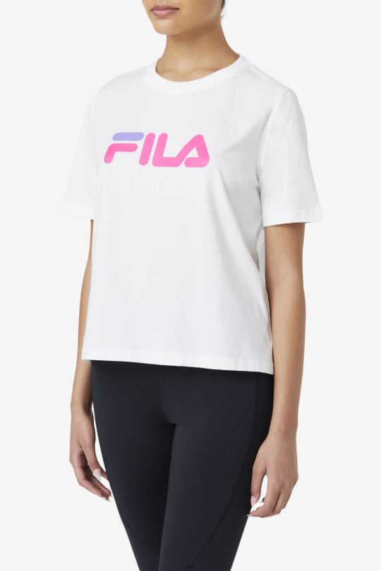 miss eagle tee bílá/růžová záře/fialová hebe fila 0668L1409 bílá/růžová záře/fialová hebe FILA