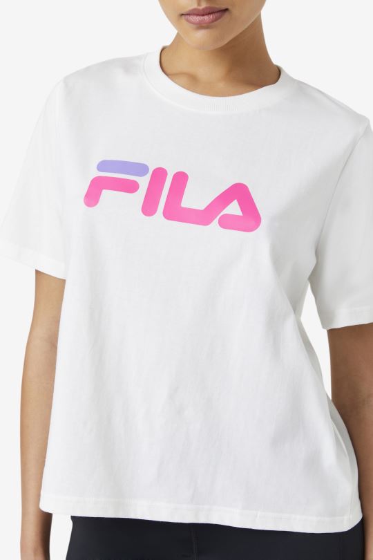 miss eagle tee bílá/růžová záře/fialová hebe fila 0668L1409 bílá/růžová záře/fialová hebe FILA