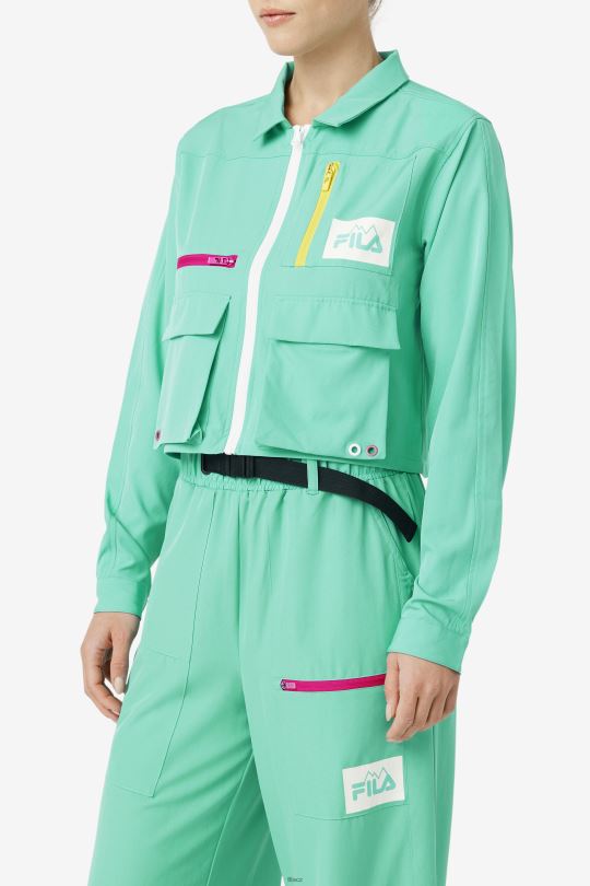 mořská zelená alina košile na zip fila 0668L1416 mořská zeleň FILA