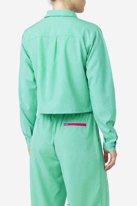 mořská zelená alina košile na zip fila 0668L1416 mořská zeleň FILA