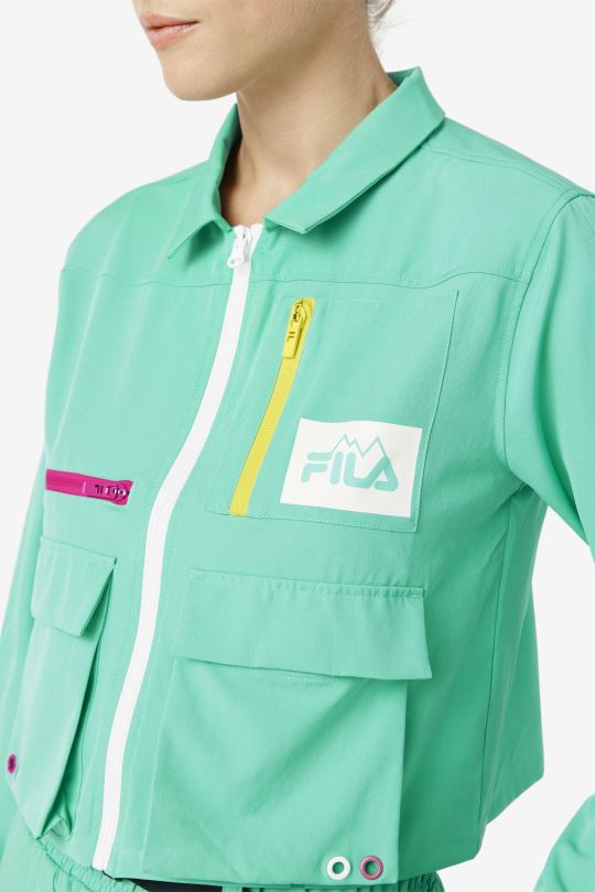mořská zelená alina košile na zip fila 0668L1416 mořská zeleň FILA