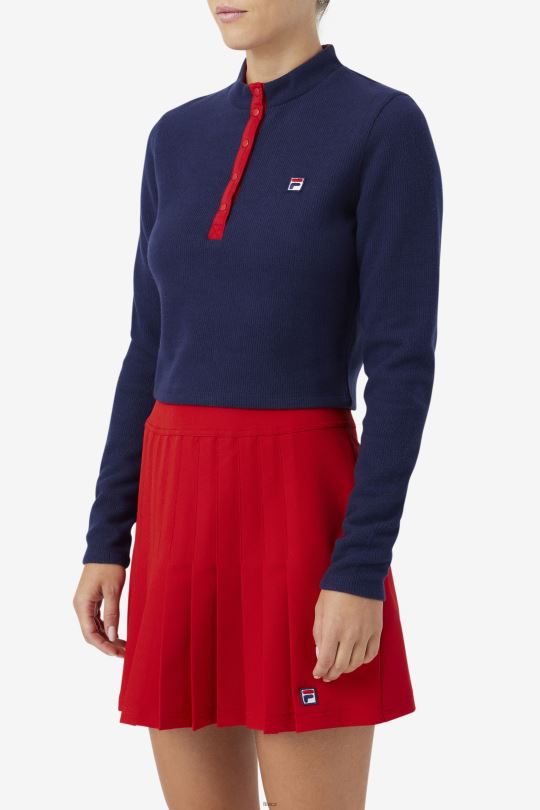 námořnická fila josie top na zip 0668L1389 námořnictvo FILA