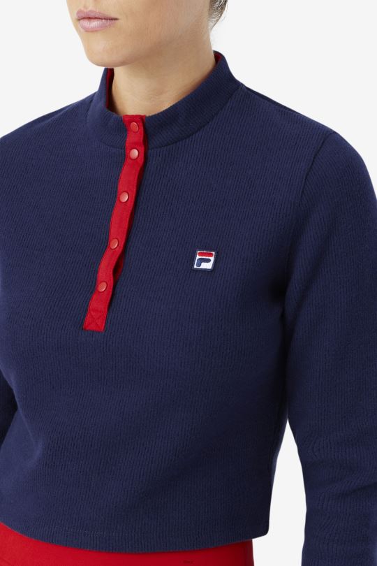 námořnická fila josie top na zip 0668L1389 námořnictvo FILA