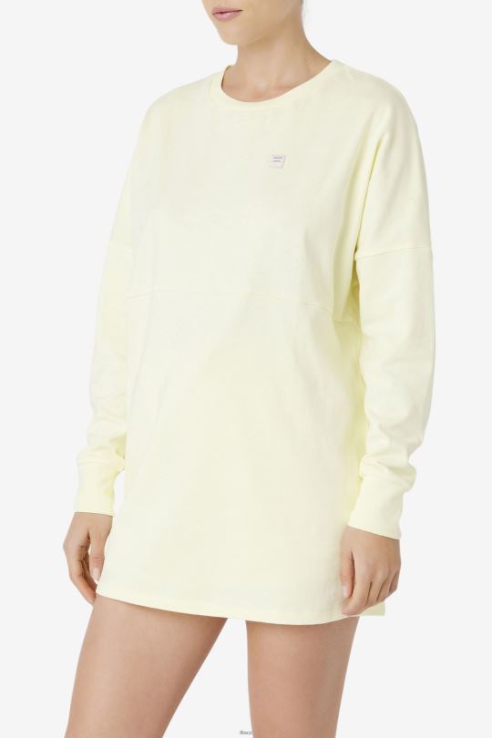 něžná žlutá fila janet oversized triko s dlouhým rukávem 0668L1467 něžně žlutá FILA