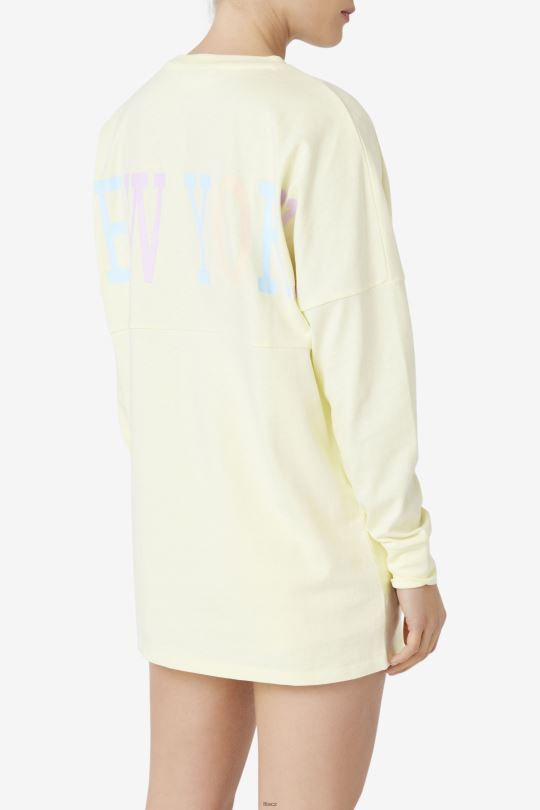 něžná žlutá fila janet oversized triko s dlouhým rukávem 0668L1467 něžně žlutá FILA