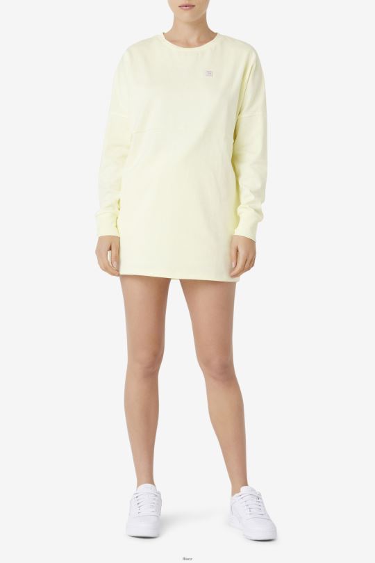 něžná žlutá fila janet oversized triko s dlouhým rukávem 0668L1467 něžně žlutá FILA