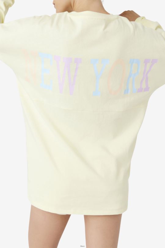 něžná žlutá fila janet oversized triko s dlouhým rukávem 0668L1467 něžně žlutá FILA