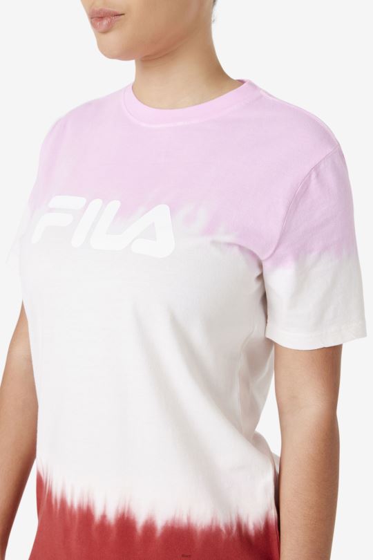 pirueta/bílá/země červená fila alivia kravatové tričko 0668L1407 pirueta/bílá/země červená FILA